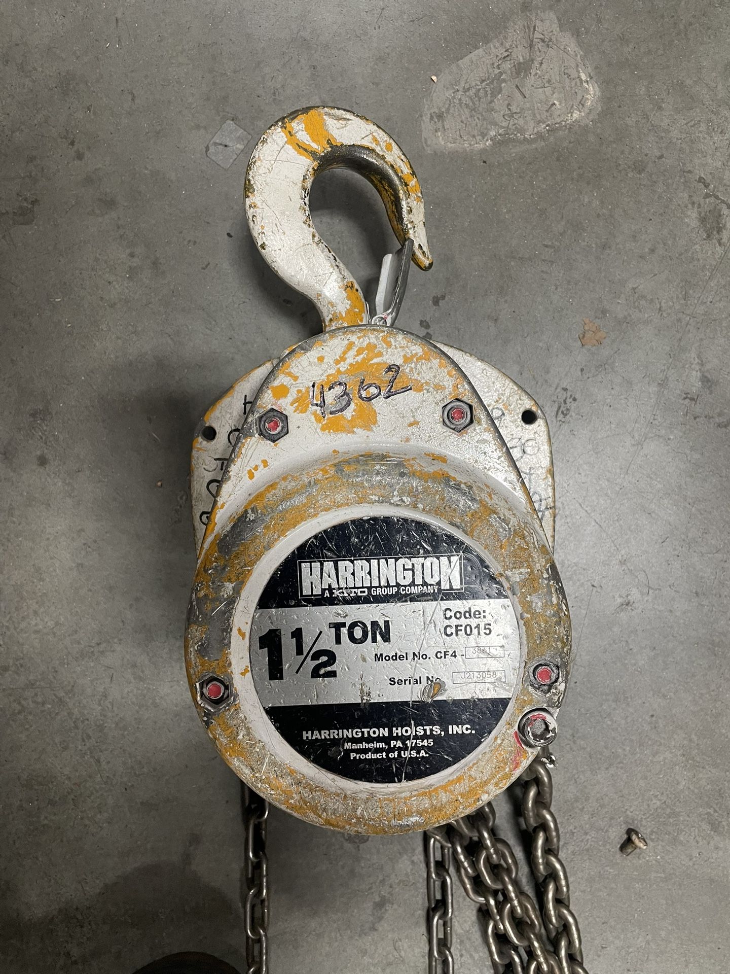 1 1/2 Chainfall Hoist 