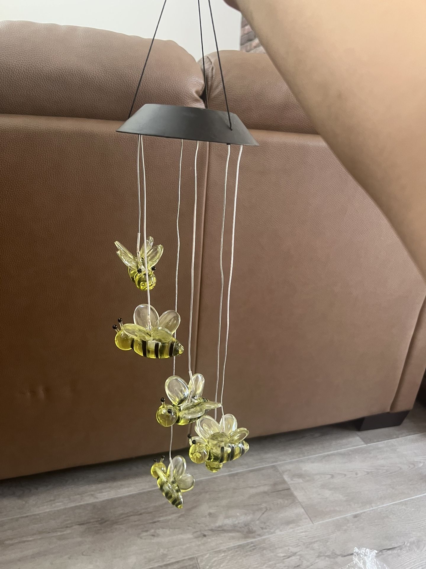 Solar Lamp Color Changing LED Cute Bee  Wind Chimes Outdoor Home Garden Decor