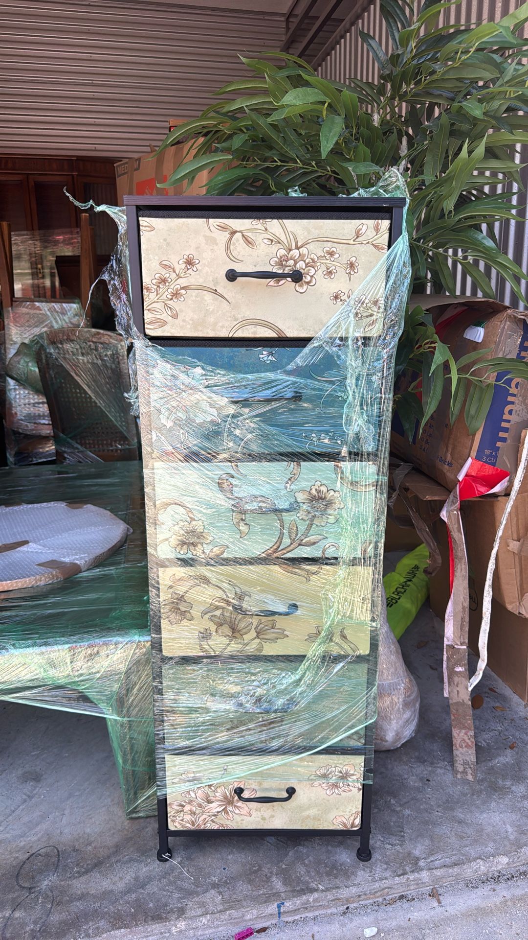 Furnulem Tall 6 Drawers Dresser - Vintage style
