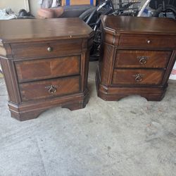 Stanley Solid Wood Nightstands Pair – Dark Brown
