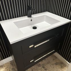 Floating Bathroom Vanity With Faucet 