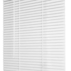 Cordless Light Filtering White Vinyl Mini Blind with 1 in. Slats