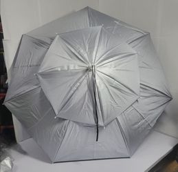NEW Silver Double Layer Hands-Free Umbrella