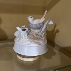 Antique Bird Music Box 