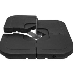 4pcs 185lb Capacity Heavy-Duty Cantilever Offset Patio Umbrella Base, Wind-Resistant Outdoor Square Base, Black