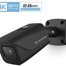Amcrest 4K POE Camera 30fps UltraHD 8MP Outdoor Bullet PoE IP Camera, 164ft Night Vision, 2.8mm Wide Lens