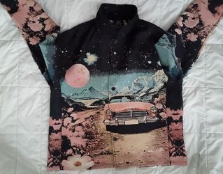 Pink and black Rebel x vengeance Nwt planet galaxy pink jacket