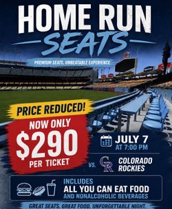 Dodgers coca-Cola Home run seats for Tuesday, July 7