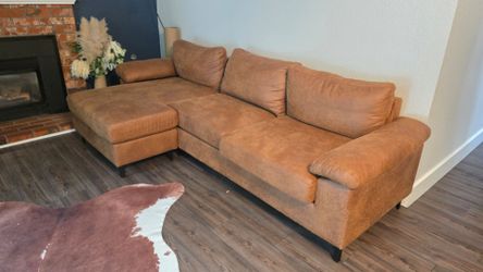 Reversible Chaise Leather Couch