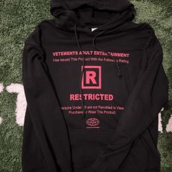 Vetements 18+ Rated R hoodie MEDIUM