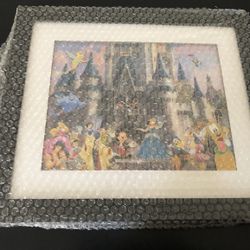 Rare Disney Castle & Characters Framed Pin Set
