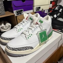 NIKE AIR JORDAN 3 LUCKY GREEN Sz 8.5 & 9 DS