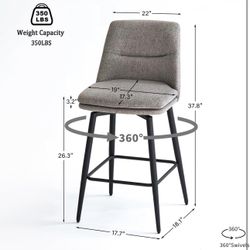 Grey Counter Height Bar Stools Set of 2