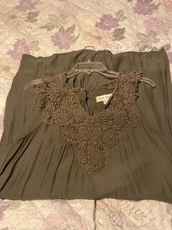 Knox rose (L) olive green floral pattern dress