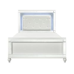 Brand new white LED king bedframe