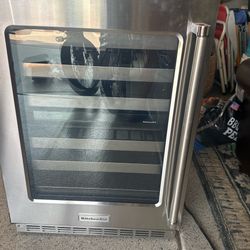 Stainless Kitchenaid 24in Dual Built in Wine fride