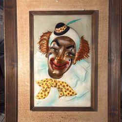 Vintage Clown 3D Picture - Wall Art with Wooden Frame "23x30"