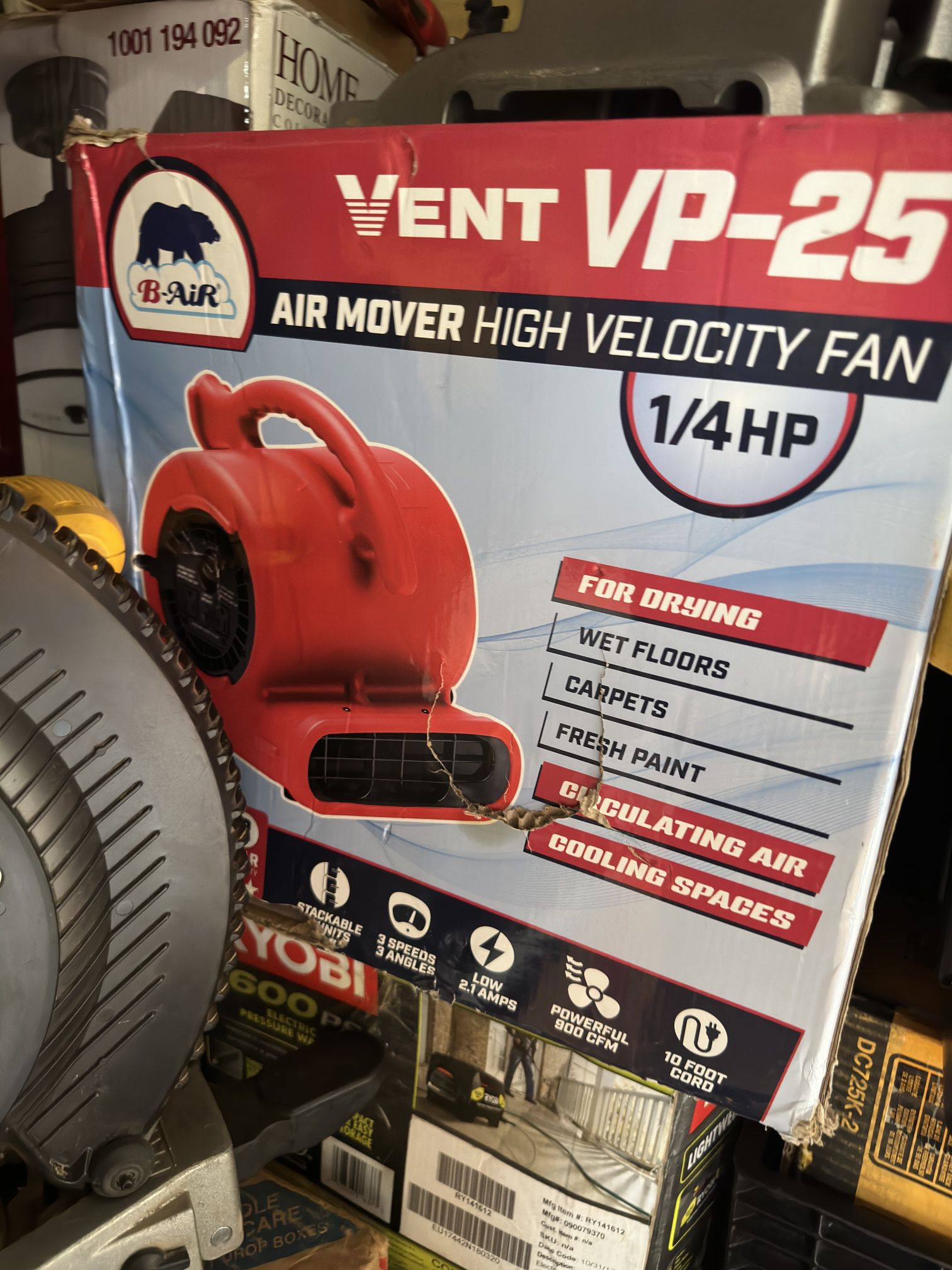 VENT VP-25 AIR MOVER HIGH VELOCITY FAN