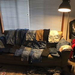 16 Pairs Of Jeans 3 Overall Shorts 2 Leggings 1 Dress Pants 1 Capri