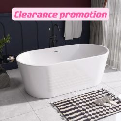 67” Freestangding Bathtub,Bath Tub, Soaking Tub – Oval Acrylic Bathtubs