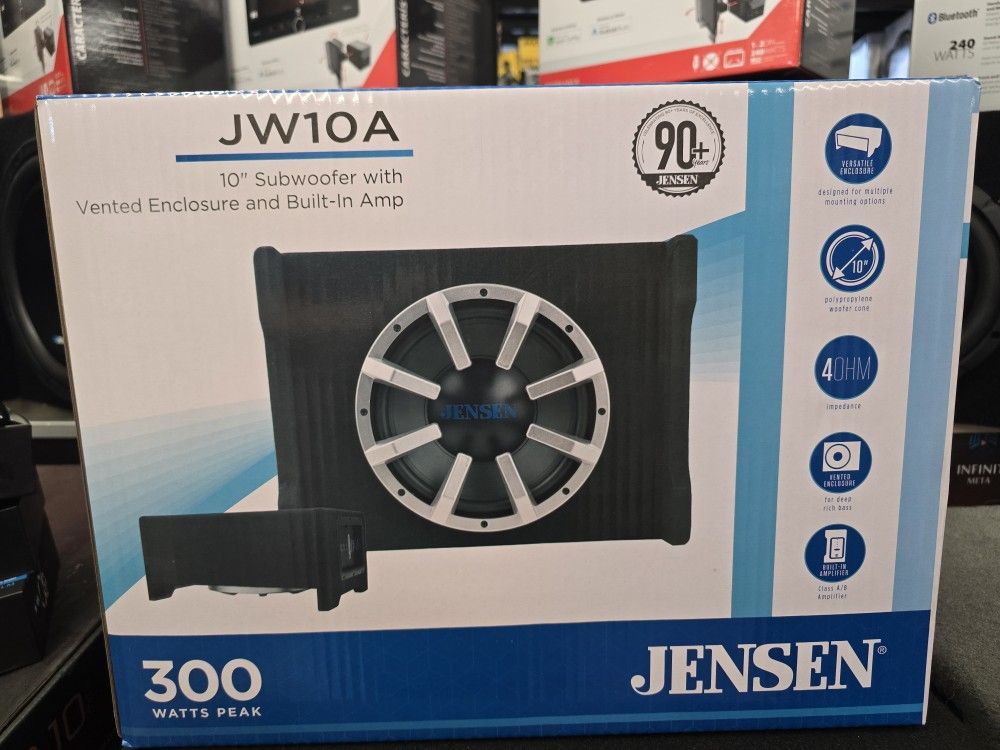 Jensen (JW10A) 10" In Box With Built In Amplifier