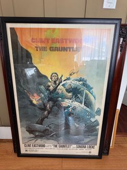 The Gauntlet Original 27x41 Signed Movie Poster Clint Eastwood COA Framed