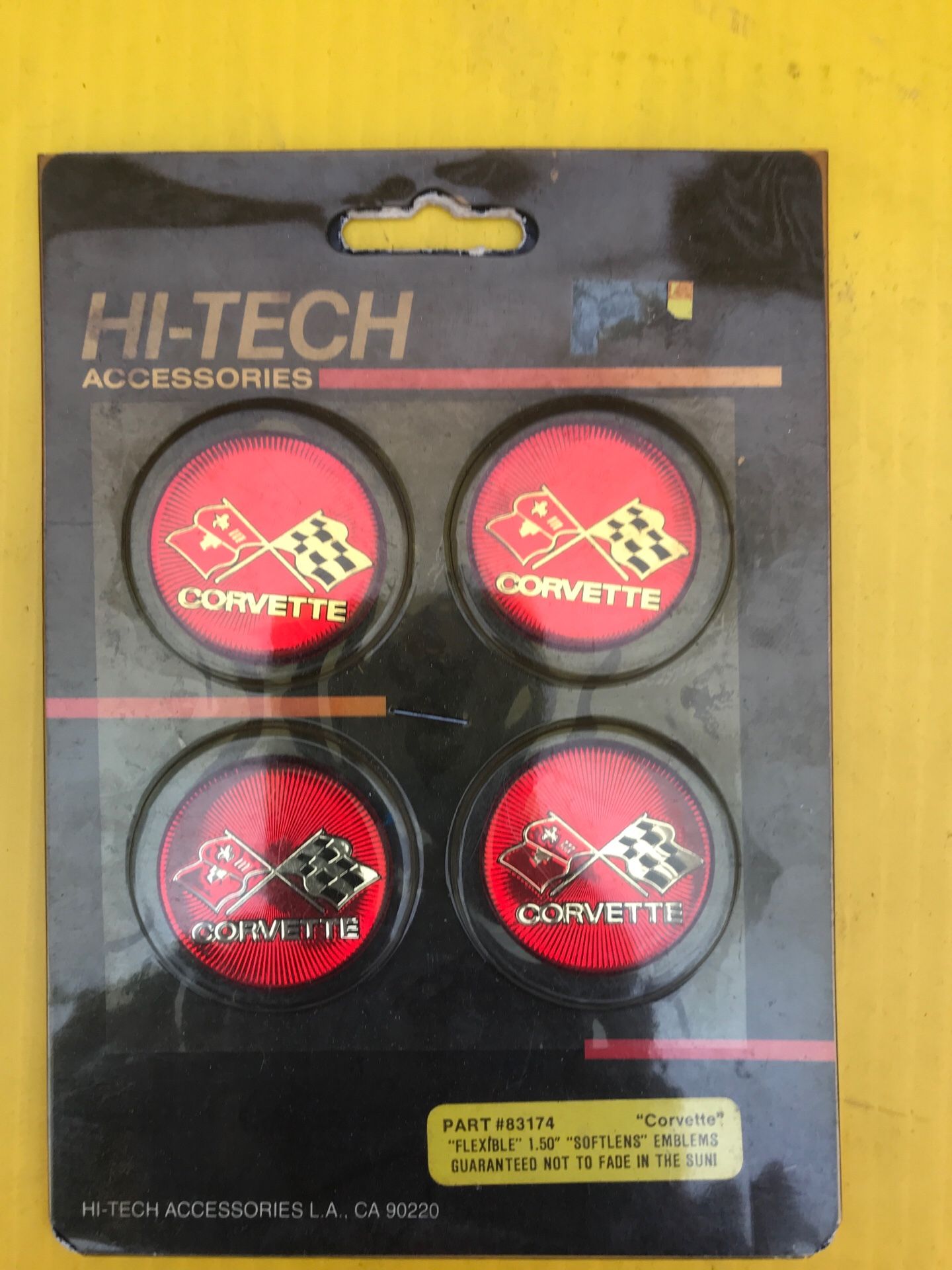 4 spinner decals corvette 1 1/2 round old stock discontinued