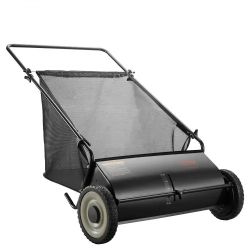 Push Lawn Sweeper, 26-inch Leaf & Grass Collector, Strong Rubber Wheels & Heavy Duty Thickened Steel, Durable to Use with Large Capacity 7 cu. ft. Mes