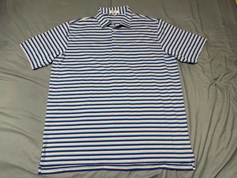Peter Millar Summer Comfort Golf Polo Shirt Blue Striped sz XXL