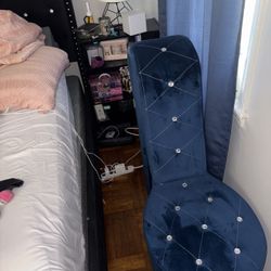 Blue Velvet Shoe Chair