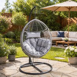 Hanging Basket- Grey With Stand [NEW] **Assembly Req** 