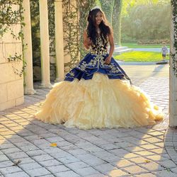 Quinceañera Dress Blue And Yellow