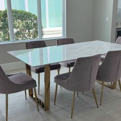 Marble Table With 6 Chairs