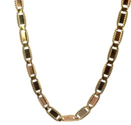 Men’s 14k Tri Toned Rose White Yellow Gold 22” Inch Valentino Chain Necklace GP3123848