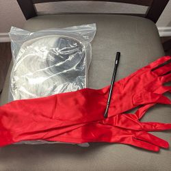 Halloween Cruella Deville Wig Gloves 