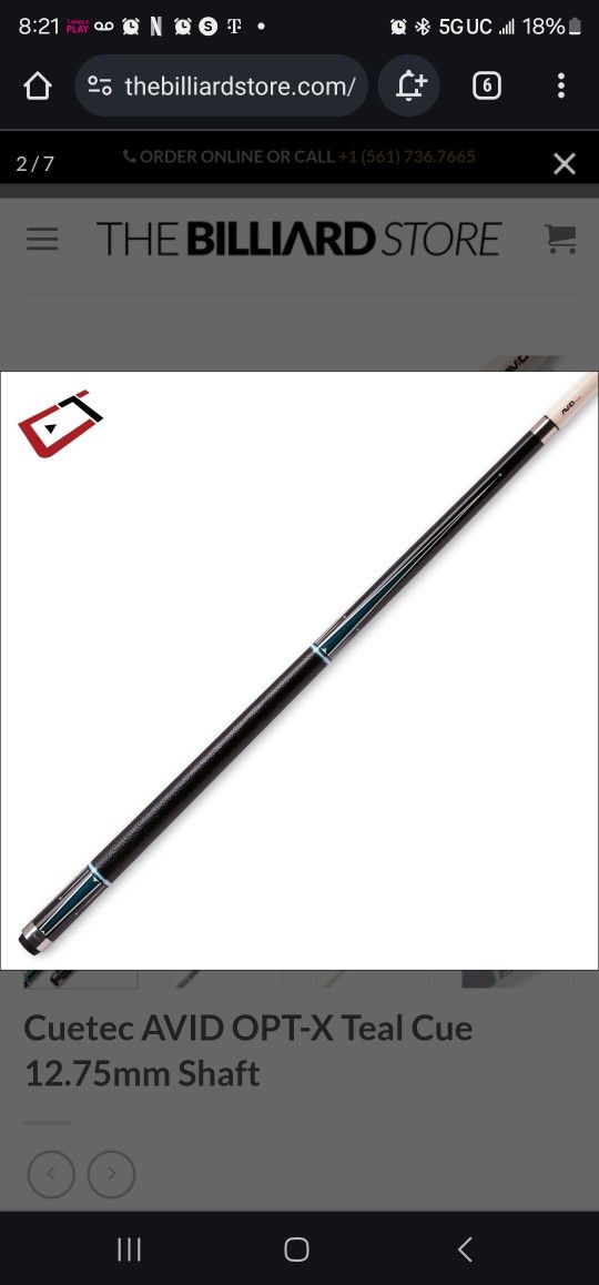 240 Firm Cuetec Avid Opt-x Teal Comes With Kamui Ss Tip And Soft Case Cue Holder And Chalk