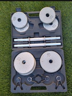 Exercise Weights, Bars, Clips With Case 92116