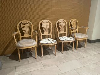 Vintage Made in Italy Baker Milling Road "Balloon Back" Dining Chairs - Set of 4 - AS-IS Project Lot