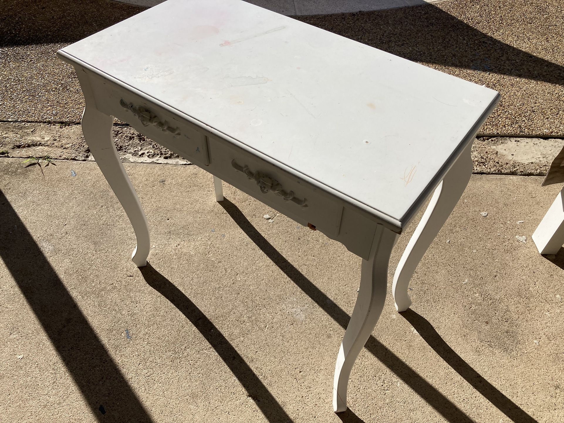 Reduced: White Wood Vanity I Makeup Tablej