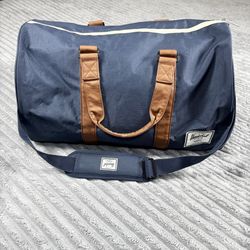 Herschel Supply Co Novel Duffle Bag, red white pinstripe inside w/ shoulder strap