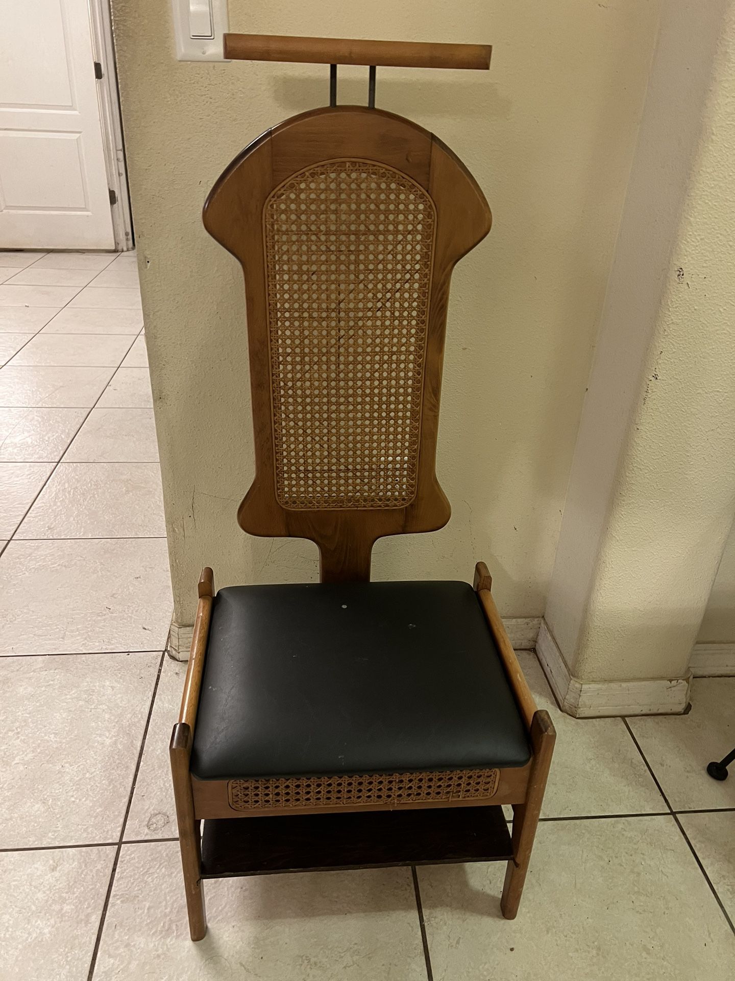 Antique Sold Wood Chair With Storage