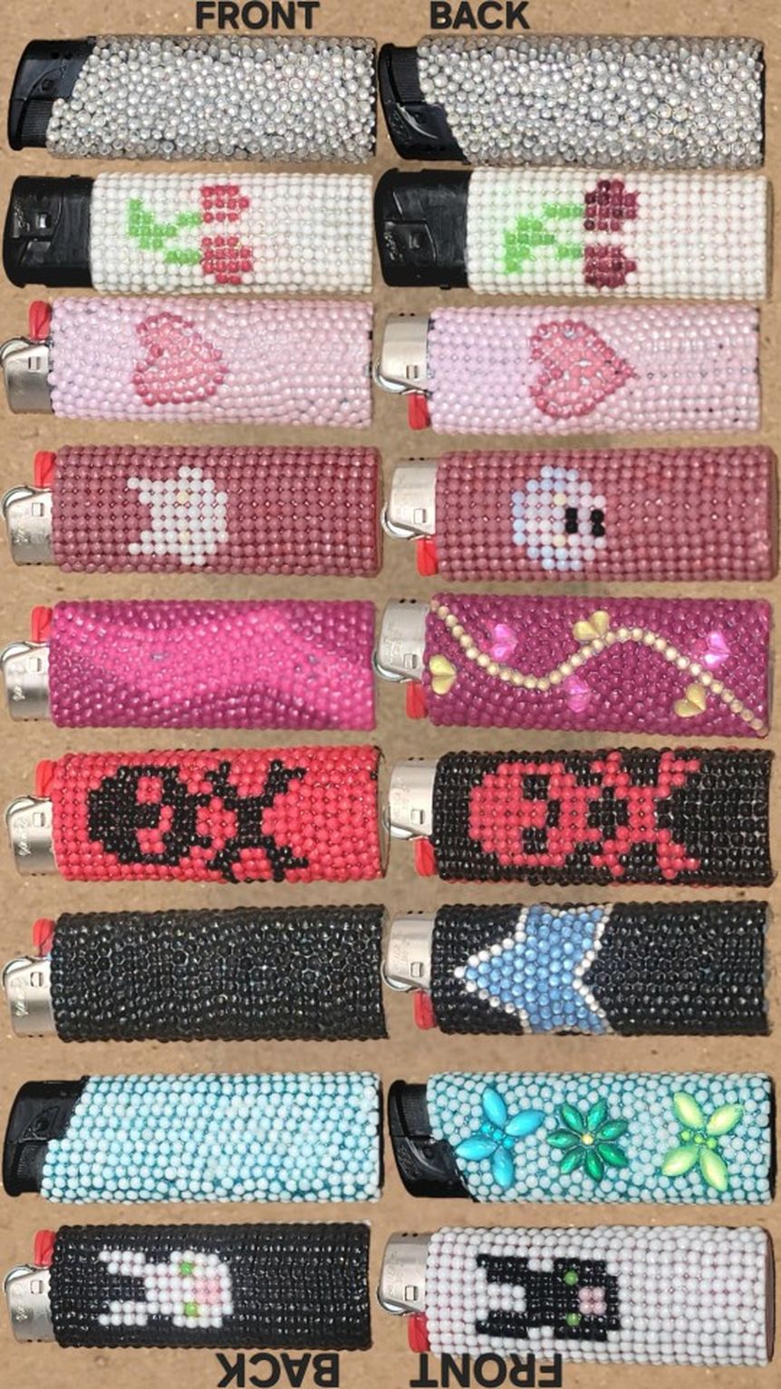 One-of-a-Kind Glam Flame - Hand-Decorated Lighters