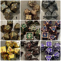 Premium DnD RPG Dice Sets Of 7 Solid Metal