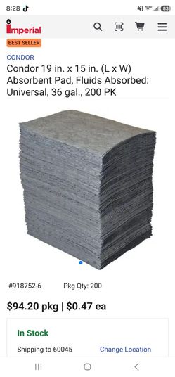 Absorbent pad 19 IN X 15 IN