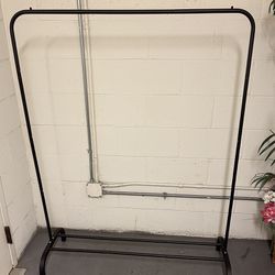 Single Rod, Adjustable, Large All-Metal BLACK Garment Rack - firm price - UNASSEMBLED;  assembled price is higher and also is firm
