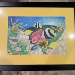 Colored Pencil Drawn Framed Art