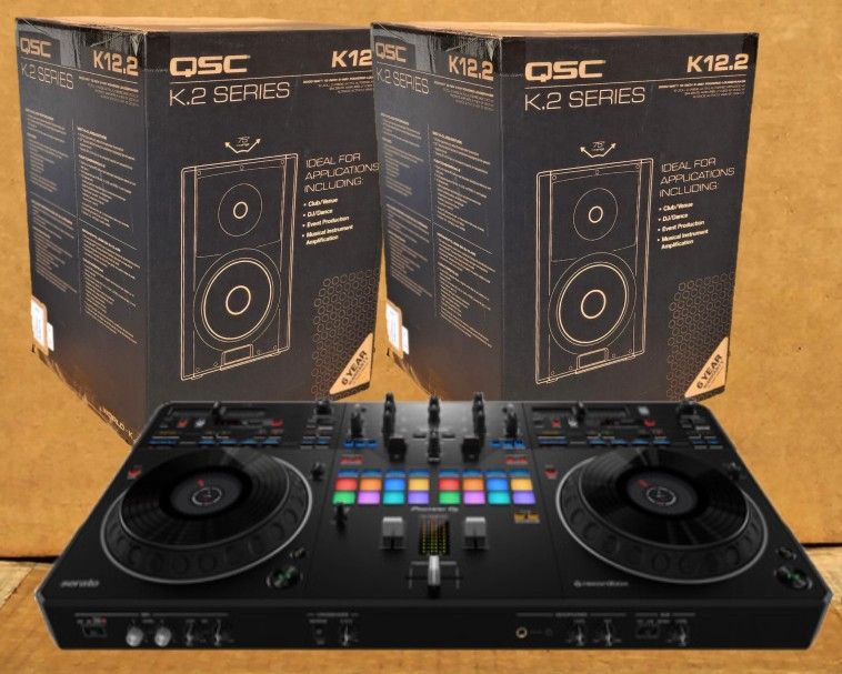 Pioneer DDJ-REV5 Rekordbox & Serato DJ Controller 2-Ch Mixer Stems Ready QSC K12.2 Powered Speaker System 4000 Watts Package 🚨 No Credit Needed 🚨
