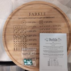 Custom Made Farkle Gameboard and Dice