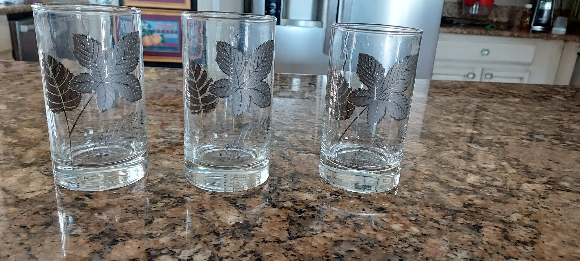 Mid-century Libbey 5in Silver Gilded Glasses.