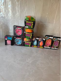 NeeDoh Fidget Toy Bundle – 10 New Squishy Toys (Groovy Fruit, Donut, Nice-Sicle & More)